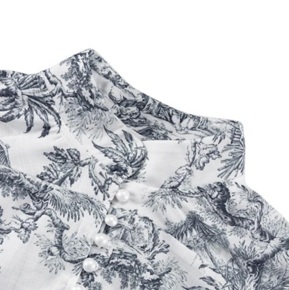 Rie | Romantische Bloemenjurk met Vintage Print