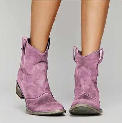 Carah | Western-Inspired Suède Enkellaarsjes