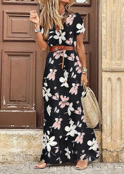 Bohemian Zomerse Dames Maxi Jurk Met Print En V Hals