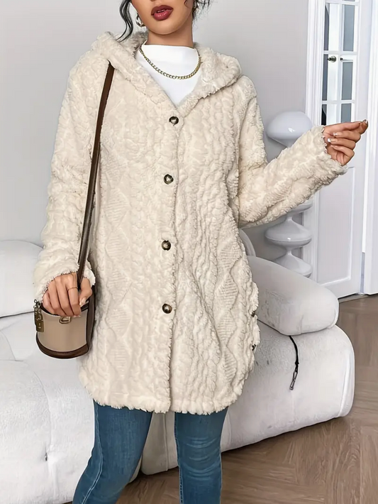 Zacht Oversized Dames Teddy Vest met Capuchon