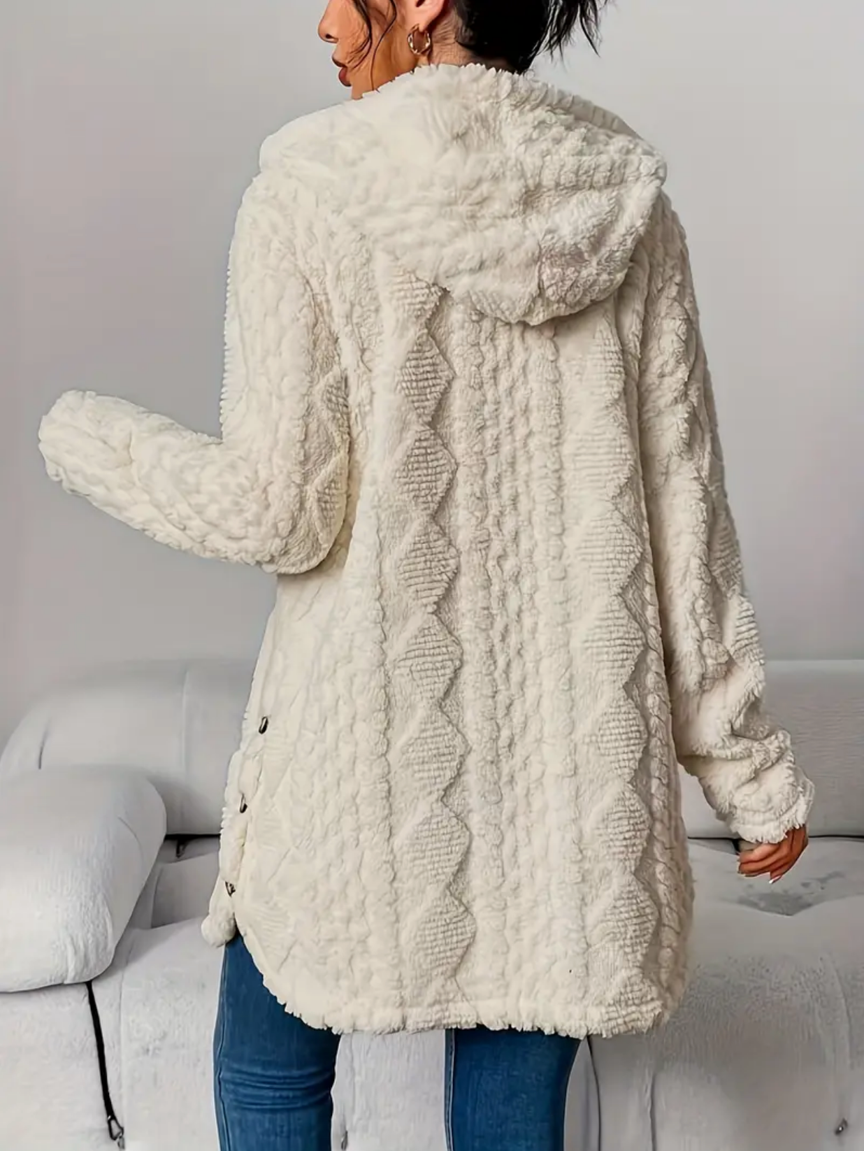 Zacht Oversized Dames Teddy Vest met Capuchon