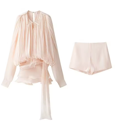 Sanvika | Shiny Pleated Mini Jurk