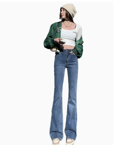 Refined comfortable women's pants made of soft denim