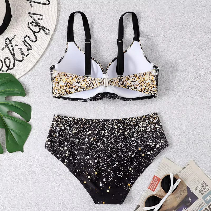 Fina | Stijlvolle High-Waist Bikini Set met Tropische Print
