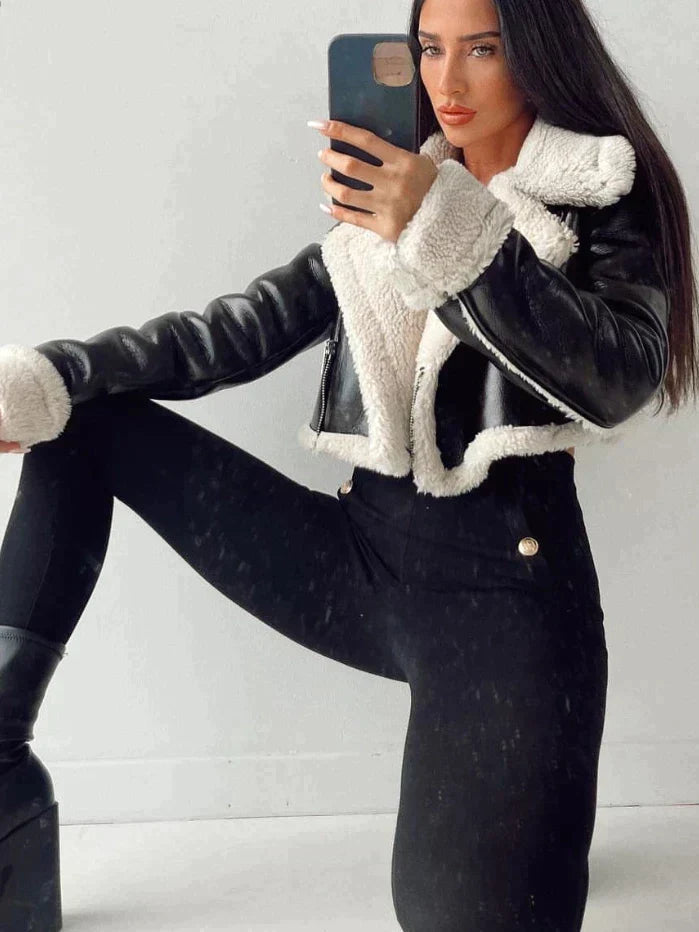 Patricia | Leren Shearling Jas