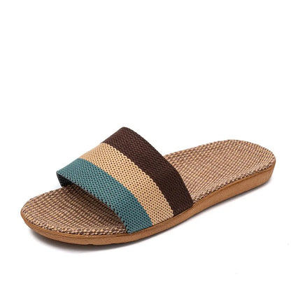 Mada | Comfortabele Dames Slippers met Geweven Zool en Kleurrijke Band