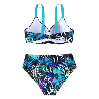 Fina | Stijlvolle High-Waist Bikini Set met Tropische Print