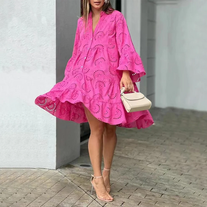 Brigitta | Modieuze Zomerjurk met Broderie
