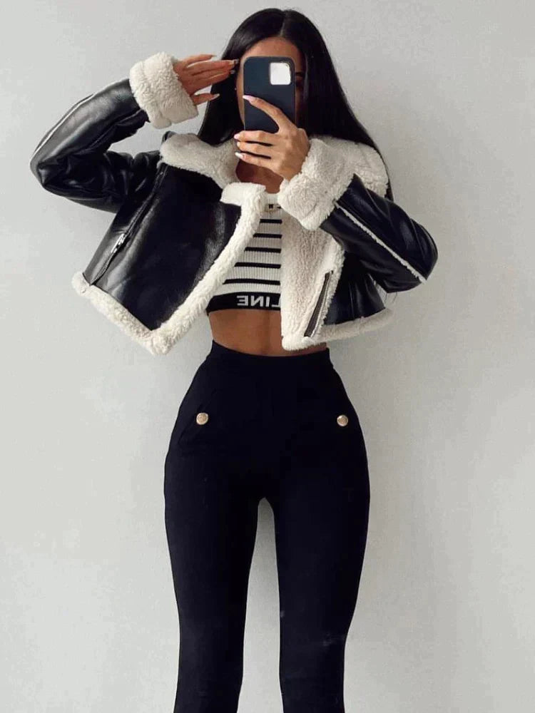 Patricia | Leren Shearling Jas