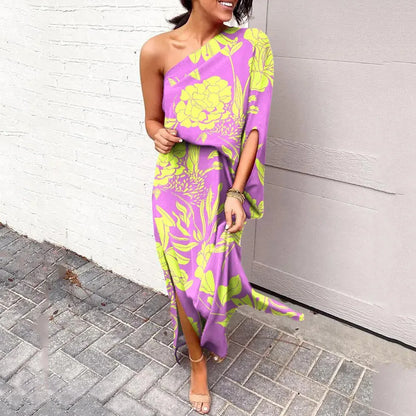 Avril | One-Shoulder Floral Dress
