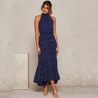 Colleen | Polka Dot Halter Dress