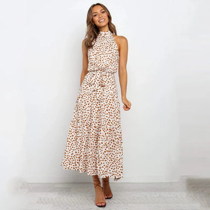 Colleen | Polka Dot Halter Dress