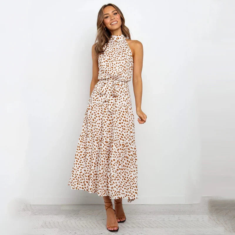 Colleen | Polka Dot Halter Dress