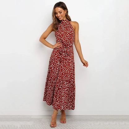 Colleen | Polka Dot Halter Dress