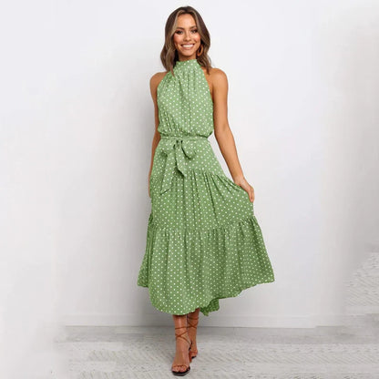 Colleen | Polka Dot Halter Dress