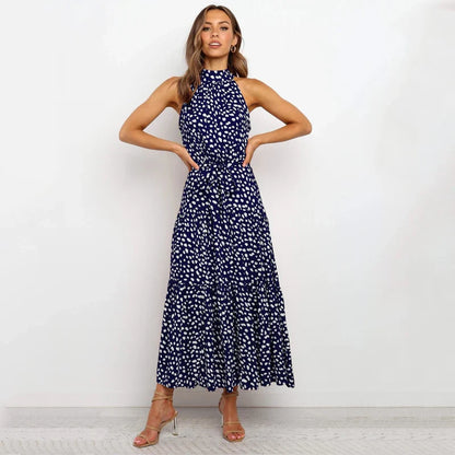 Colleen | Polka Dot Halter Dress