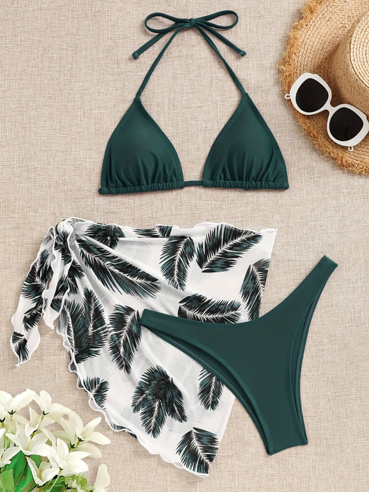 Leonia | Bikini Set met Palmenprint Sarong