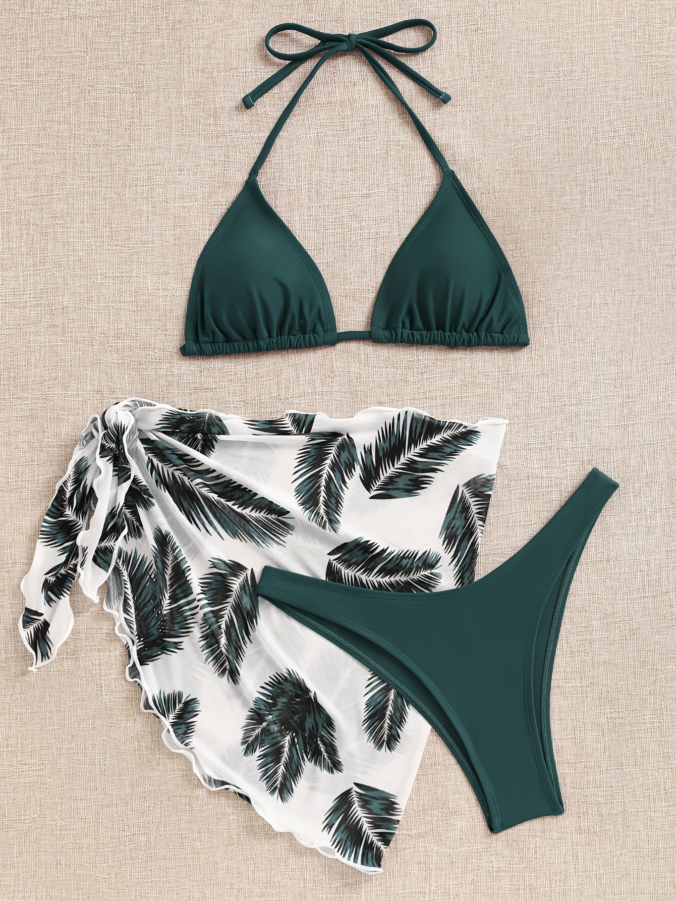 Leonia | Bikini Set met Palmenprint Sarong
