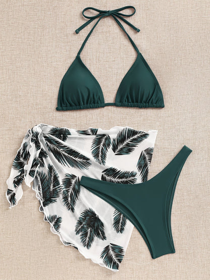 Leonia | Bikini Set met Palmenprint Sarong
