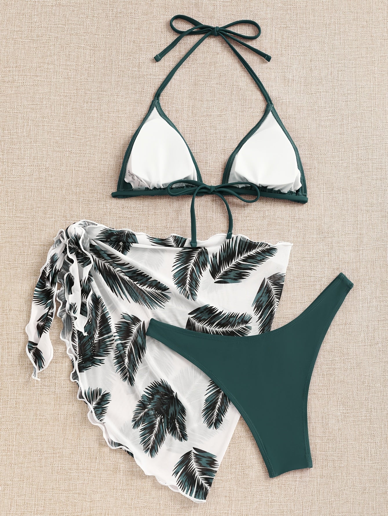 Leonia | Bikini Set met Palmenprint Sarong