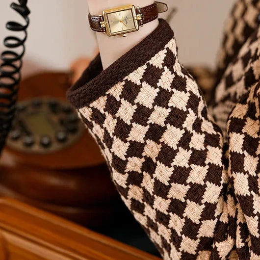 Elegante Goudkleurig Dames Horloge Met Leren band