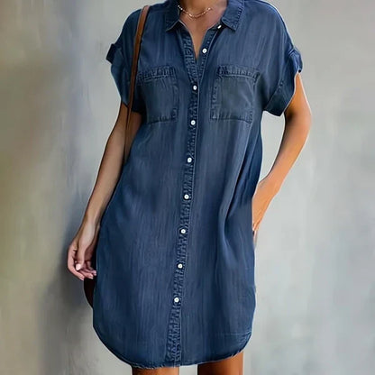 Chiarah | Casual Denim Overhemdjurk met Comfortabele Pasvorm