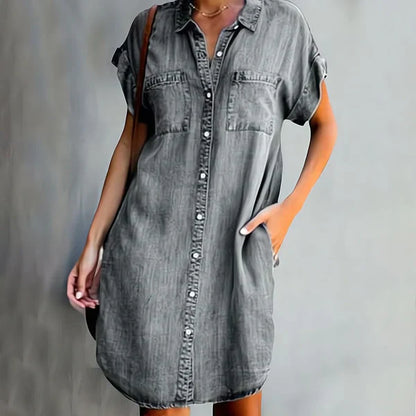 Chiarah | Casual Denim Overhemdjurk met Comfortabele Pasvorm
