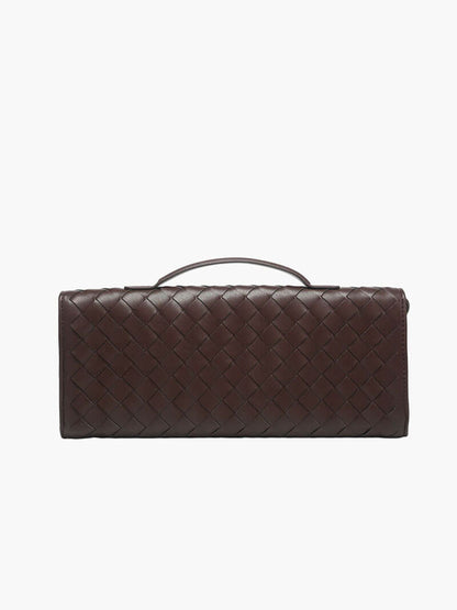 Chique Dames Handtas met Woven Design en Gouden Sluiting
