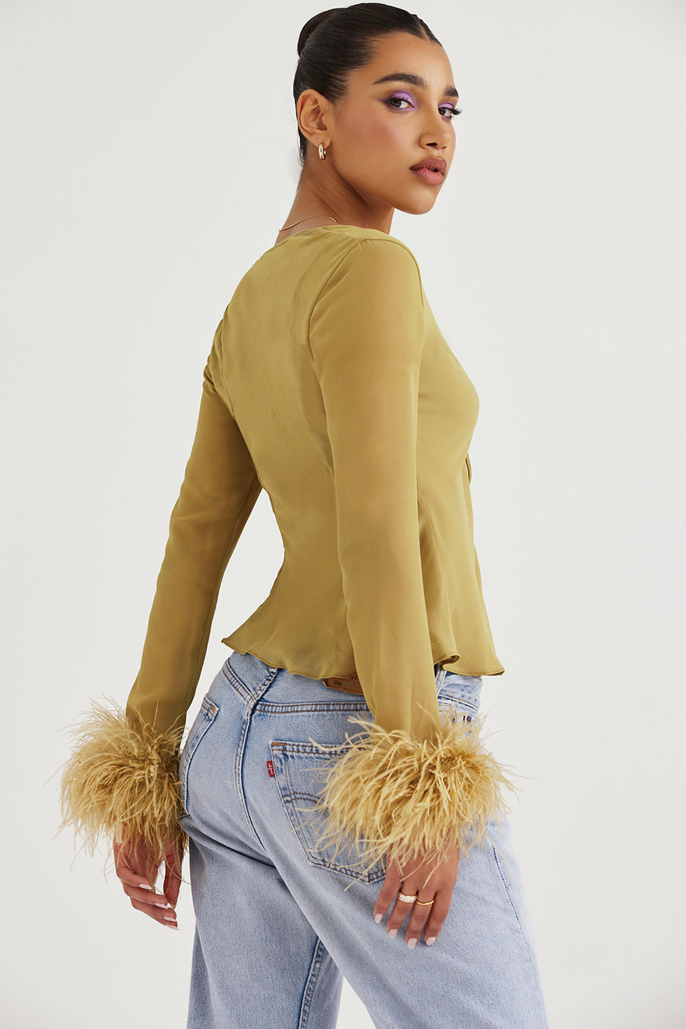 Nel | Statement Top met Gouden Verenafwerking