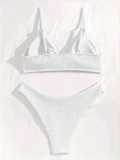 Mariessa | Minimalistische Bikiniset met Textuur en Triangel Top