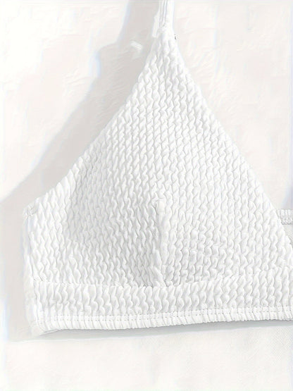 Mariessa | Minimalistische Bikiniset met Textuur en Triangel Top