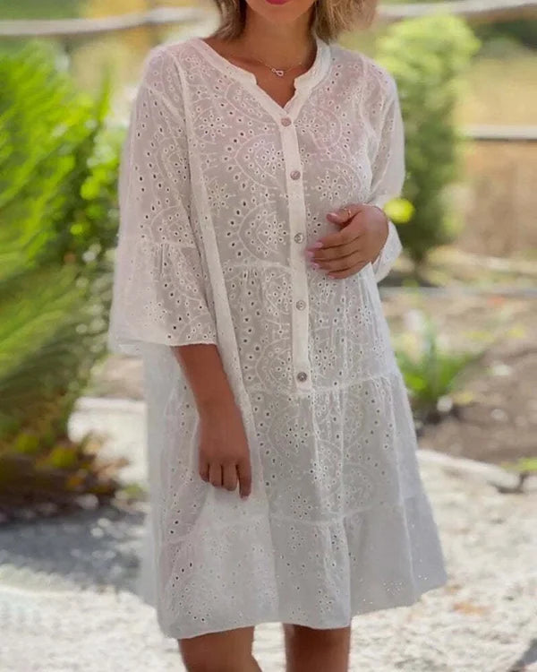 Sammie | Eyelet Button-Down Dress