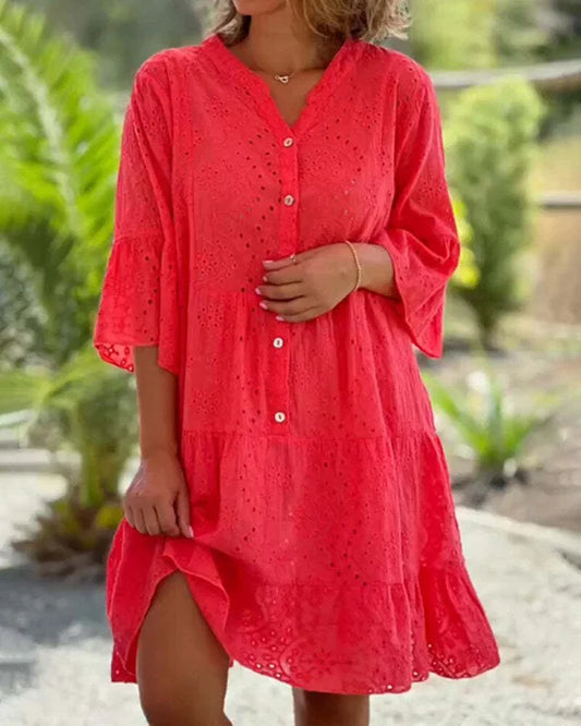 Sammie | Eyelet Button-Down Dress