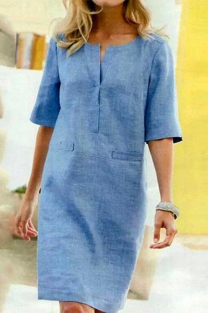 Etta | Linen-Cotton Shift Dress