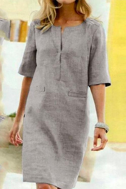 Etta | Linen-Cotton Shift Dress