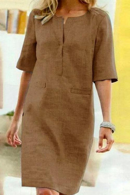 Etta | Linen-Cotton Shift Dress