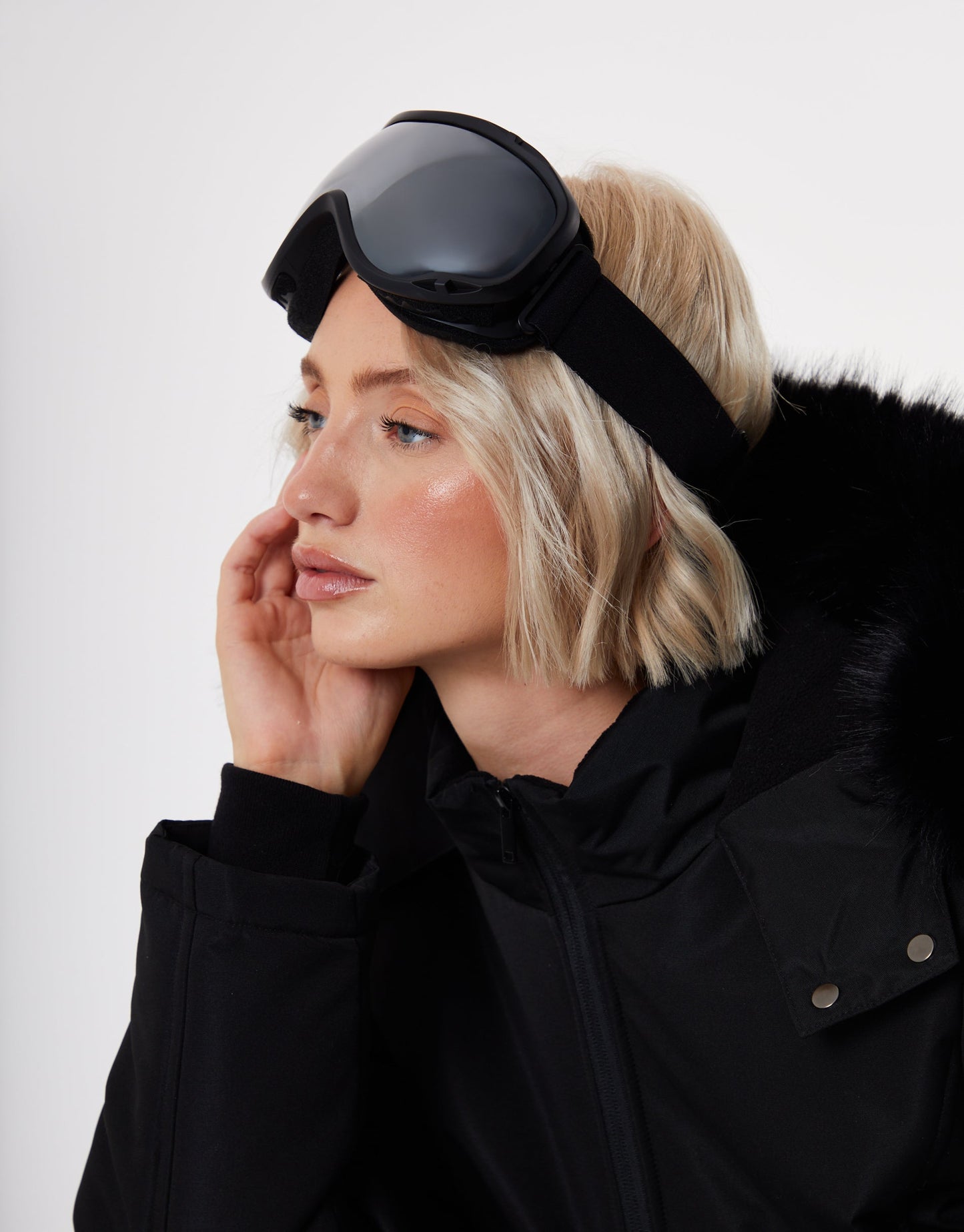 Sportieve Zwarte Ski Bril Met Anti Condens Lens voor Dames