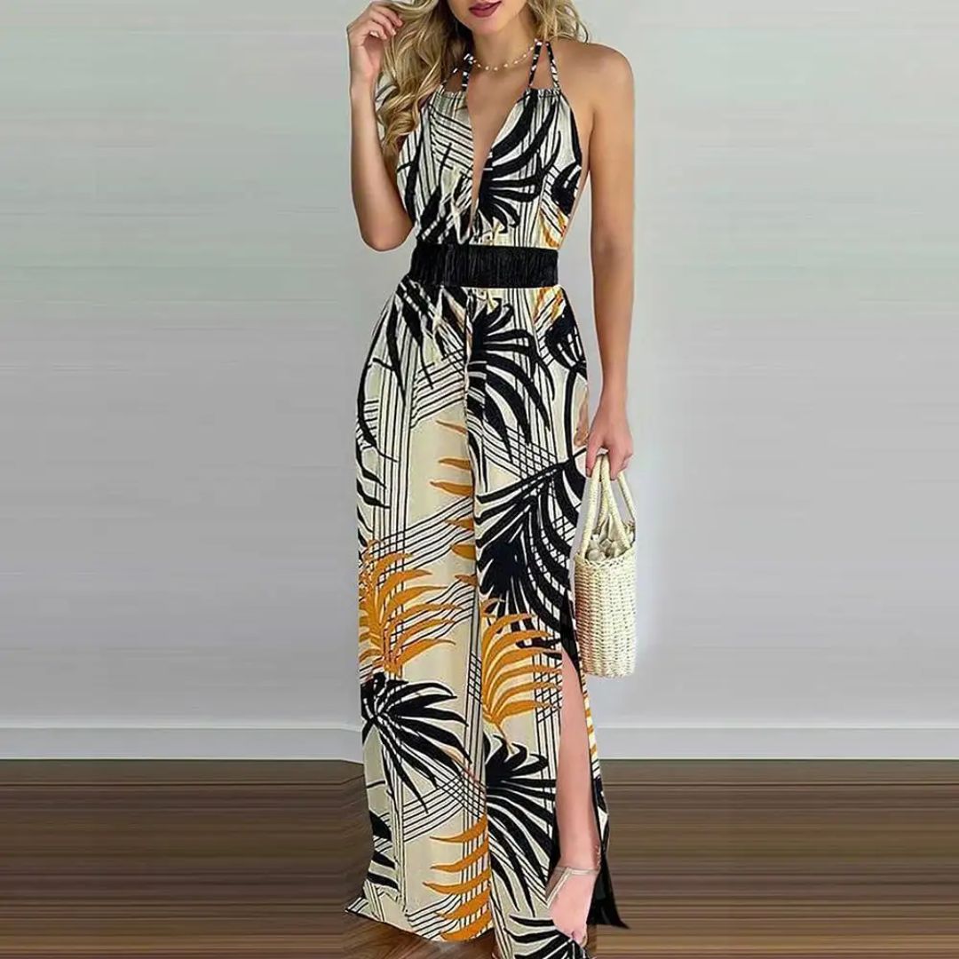 Vidalya | Palm Print Jumpsuit
