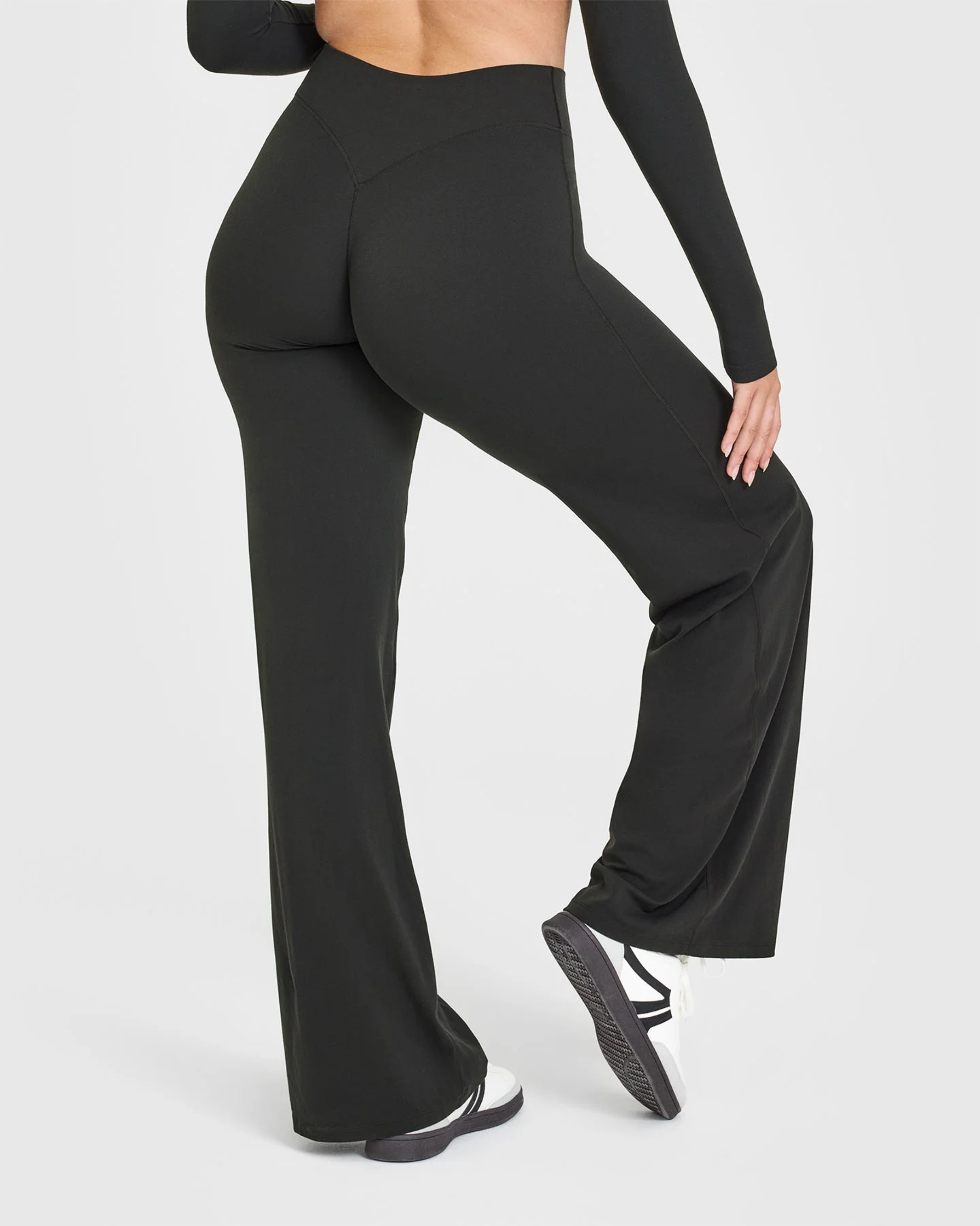Broek met Wijde Pijpen en Hoge Taille voor Vrouwen