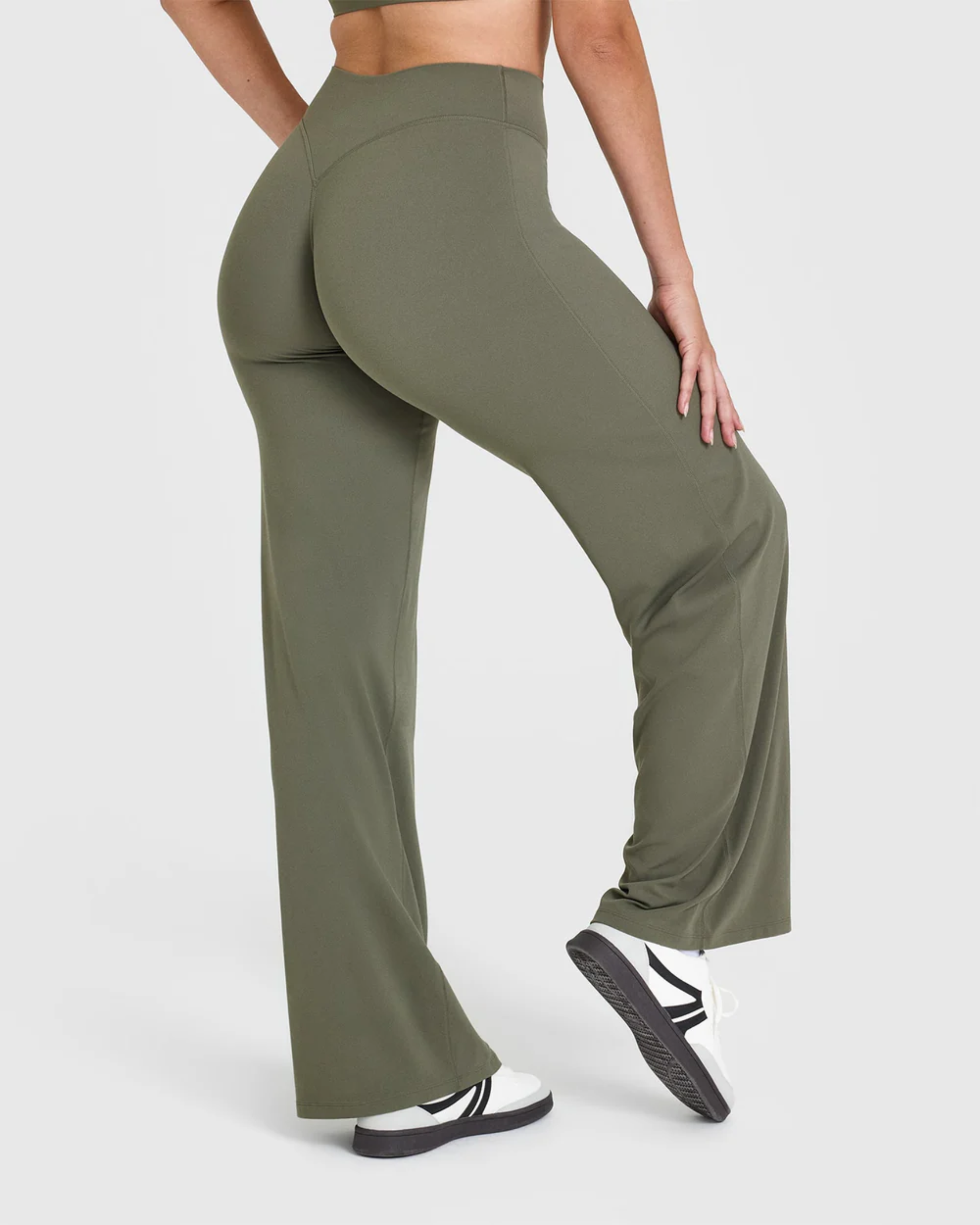 Broek met Wijde Pijpen en Hoge Taille voor Vrouwen