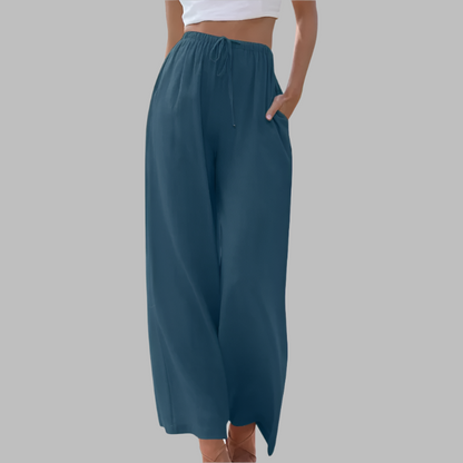 Carmelita | Linnen Broek met Wijde Pijpen