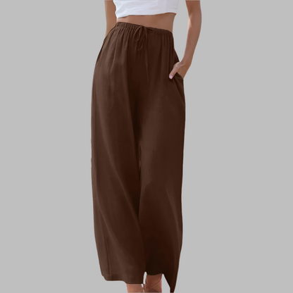Carmelita | Linnen Broek met Wijde Pijpen