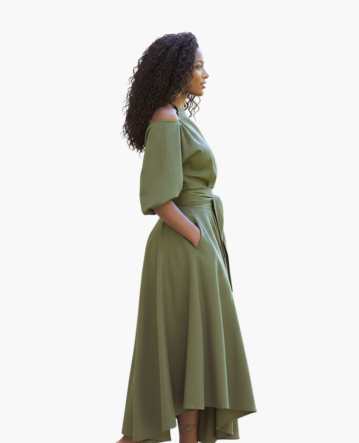 Robe Épaules Dénudées Femme Dos-Nu – Fluide & Féminine | Cocktail & Invitée Mariage – vue 3