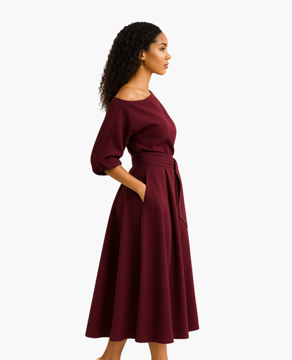 Robe Épaules Dénudées Femme Dos-Nu – Fluide & Féminine | Cocktail & Invitée Mariage – vue 9