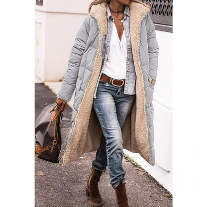 Warme Lange Dames Puffer Jas met Teddy Voering