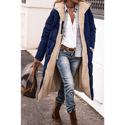 Warme Lange Dames Puffer Jas met Teddy Voering