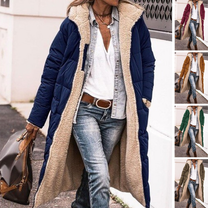 Warme Lange Dames Puffer Jas met Teddy Voering
