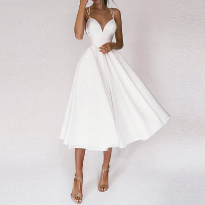 Ermina | Elegante Midi-Jurk met Spaghettibandjes
