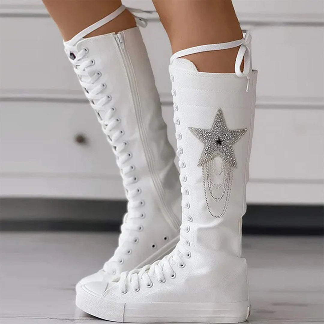 Lore | Leren Kniehoge Sneakers