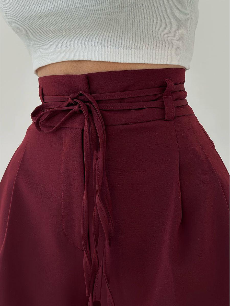 Comfortabele Dames Broek met Hoge Taille en Wijde Pijpen